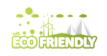 High Detailed Vector Design Creative Eco, Eco Friendly Lettering. Vector Eps 10thのイラスト素材