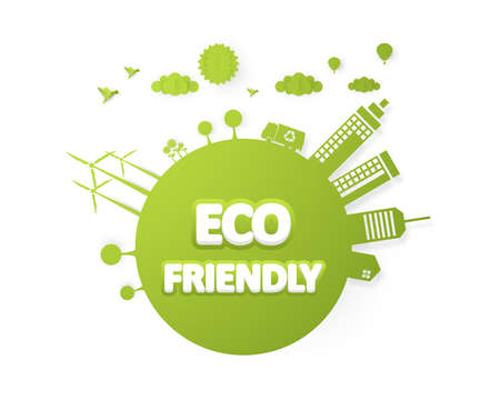 Vector Design Eco Friendly Labelのイラスト素材