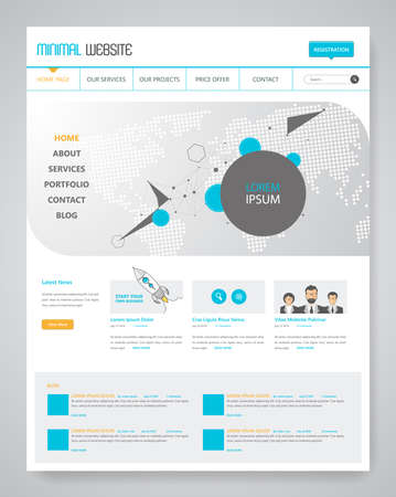 Clean Modern Website Template Interface, Vector Illustration.のイラスト素材