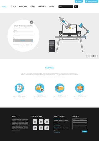 Website Template Interface, Vector Illustration.のイラスト素材
