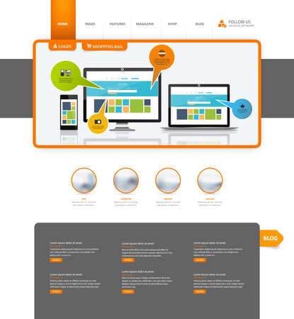 Corporate Website Template In Vector Format.のイラスト素材