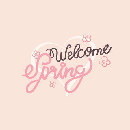 Spring Hand Drawn Lettering Greeting Backgroundのイラスト素材
