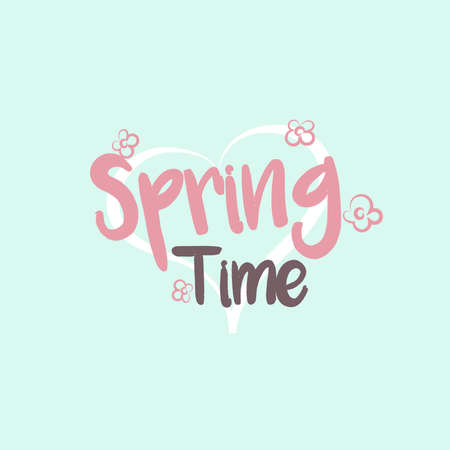 Spring Hand Drawn Lettering Greeting Backgroundのイラスト素材