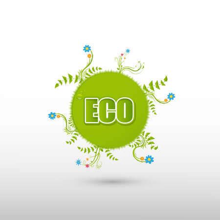 Bio, eco, organic and natural green label vector design.のイラスト素材