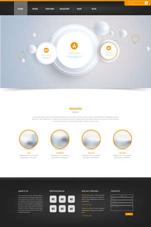 Vector Modern Website Template Design With Abstract Minimalistic Headerのイラスト素材