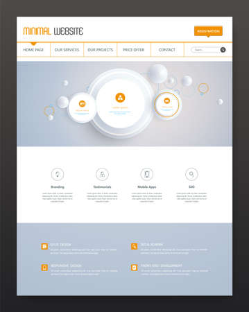 Vector Modern Website Template Design With Abstract Minimalistic Headerのイラスト素材