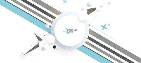 Vector Abstract Background with Bubbles and Low Polygon Lines.のイラスト素材