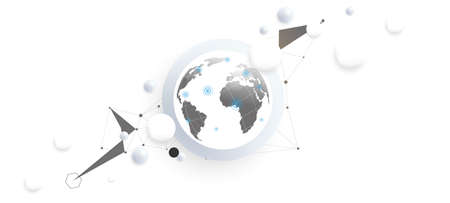 Vector Abstract Background with Bubbles and Low Polygon Lines.のイラスト素材