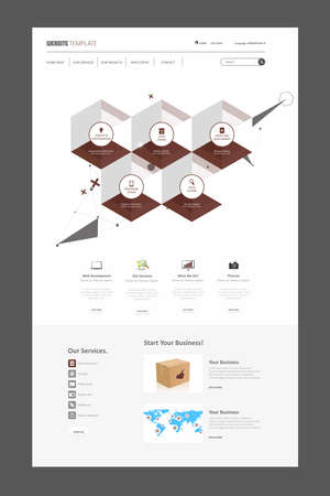 Business Corporate Website Template In Editable Vector Format. Eps 10thのイラスト素材