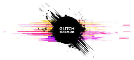 Geometric glitch abstract vector background. Modern chaos illustration.のイラスト素材