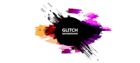 Geometric glitch abstract vector background. Modern chaos illustration.のイラスト素材