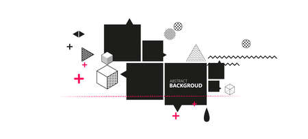 Abstract Background. Geometric elements Memphis in the style of 80's. Vector illustration.のイラスト素材