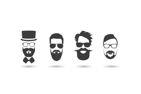 Hipster faces vector illustration set.のイラスト素材