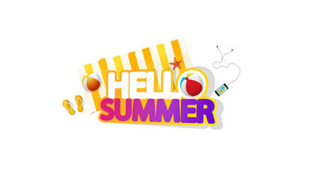 Hello Summer Holiday Vector Abstract Design