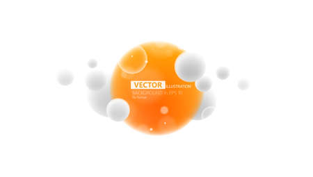 Abstract Bubbles Background with Round Label - Vector Designのイラスト素材