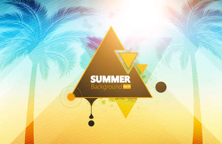 Abstract Geometric Bokeh Colorful Summer Vector Background.のイラスト素材