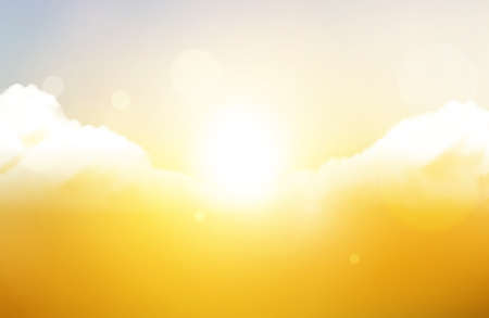 Autumn Vector Sky Photorealistic Illustrationのイラスト素材