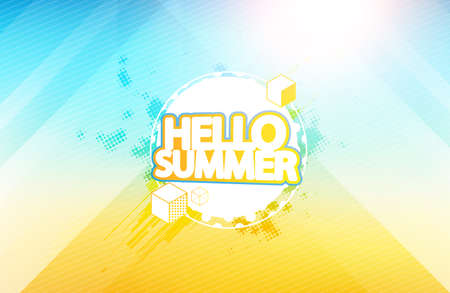 Vector: Abstract Blurred Summer Background, Bokeh, Defocused Background.のイラスト素材