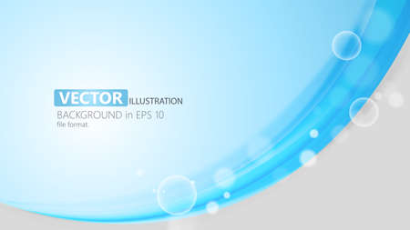 Abstract Blue Wave Background with Round Labels - Vector Designのイラスト素材