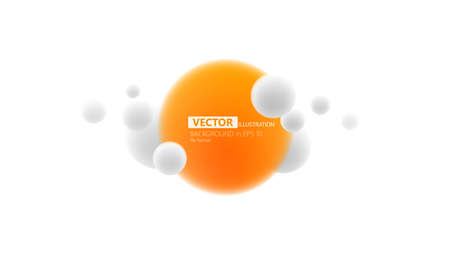 Abstract Bubbles Background with Round Label - Vector Designのイラスト素材