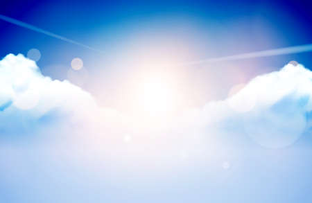 Vector Illustration - Bokeh Cloudy Sky In Lomo Photo Background / Wallpaperのイラスト素材