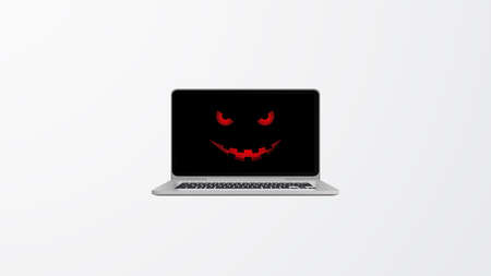 Isolated Vector Design. Ransomware, Virus, Malware, Hacker Attack Background with Photorealistic...