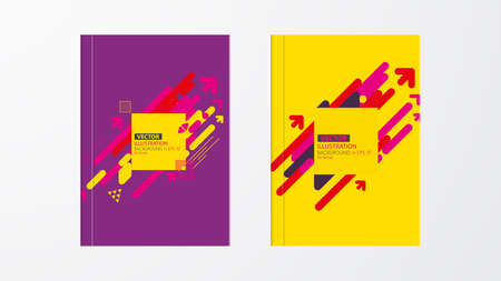 Covers with geometric pattern. Colorful backgrounds. Applicable for Banners, Placards, Posters, Flyers. Eps10 vector template.のイラスト素材