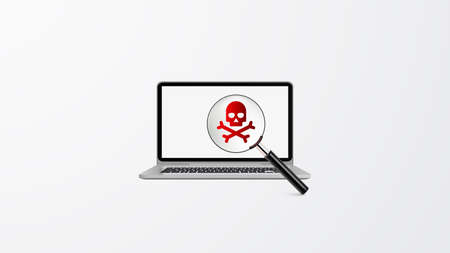 Isolated Vector Design. Ransomware, Virus, Malware, Hacker Attack Background with Photorealistic...