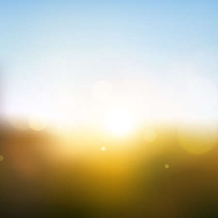 Sky & Sun. Realistic Blur Design. Abstract Shining Background. Vector illustrationのイラスト素材