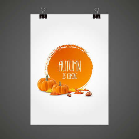 Autumn Flyer Design With Hand Written Designのイラスト素材