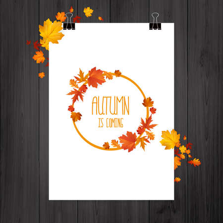 Autumn Flyer Design With Hand Written Designのイラスト素材