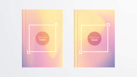 Holographic shapes backgrounds set. Modern geometric covers design. Applicable for gift cards, covers, posters, brochures, magazines. Eps10 vector templateのイラスト素材