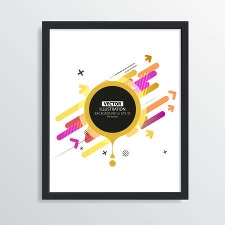 Covers templates set with graphic geometric elements. Applicable for brochures, posters, covers and banners. Vector illustrations.のイラスト素材