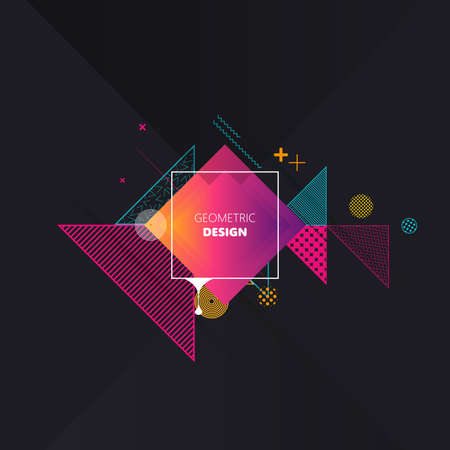 Trendy abstract background. Composition of geometric shapes and abstract patterns. Vector illustrationのイラスト素材