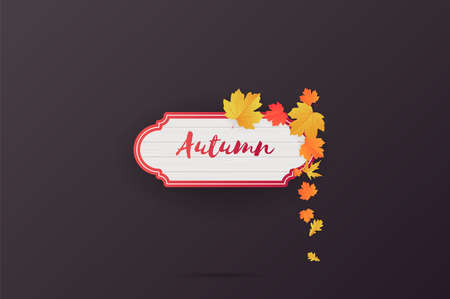 Autumn abstract frame design with leaves for shopping sale or promo poster and frame leaflet or web banner.Vector illustrationのイラスト素材