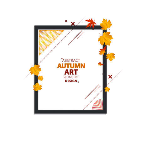 Autumn abstract frame design with leaves for shopping sale or promo poster and frame leaflet or web banner.Vector illustrationのイラスト素材