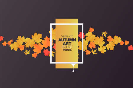 Autumn abstract frame design with leaves for shopping sale or promo poster and frame leaflet or web banner.Vector illustrationのイラスト素材