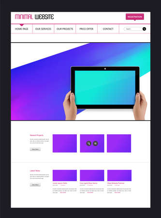Colorful modern web page design for website and mobile website development. Easy to edit and customize.のイラスト素材