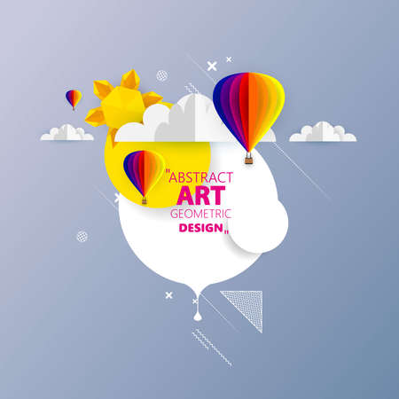 Awesome origami abstract Vector Art. Can be use of frame for your text.のイラスト素材