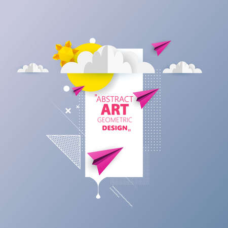 Awesome origami abstract Vector Art. Can be use of frame for your text.のイラスト素材