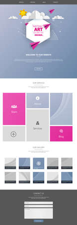 One Page website for your business with abstract colorful geometric header design.のイラスト素材