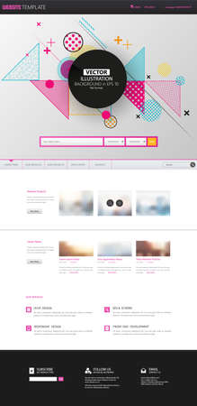 One Page website for your business with abstract colorful geometric header design.のイラスト素材