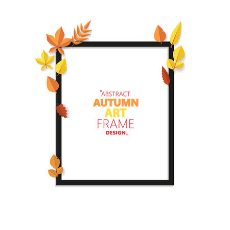 Autumn vector frame wirth autumn dried orange colored leaves. Useful graphics in vectorのイラスト素材