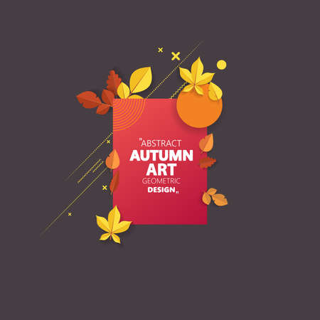 Autumn vector frame wirth autumn dried orange colored leaves. Useful graphics in vectorのイラスト素材