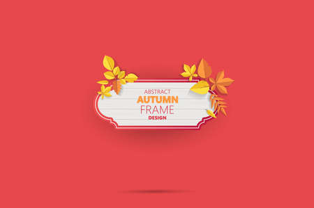 Autumn vector frame wirth autumn dried orange colored leaves. Useful graphics in vectorのイラスト素材