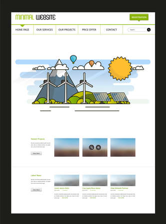 Website Design Template Ecological Theme Vector illustration of mobile website design and development. Creative concept, easy to edit and customize.のイラスト素材