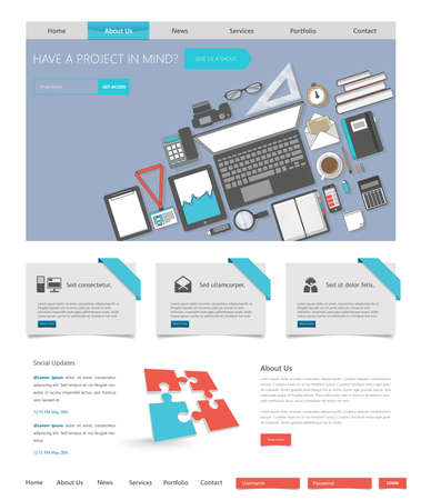 Set of effective website template designs. Modern flat design vector illustration concept of website design for website and mobile website development. Easy to edit and customize.のイラスト素材