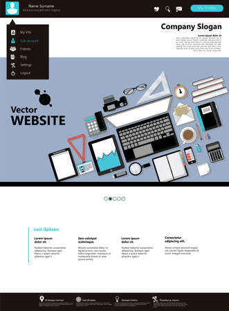 Set of effective website template designs. Modern flat design vector illustration concept of website design for website and mobile website development. Easy to edit and customize.のイラスト素材