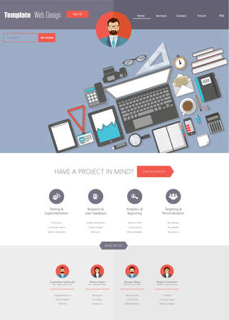Set of effective website template designs. Modern flat design vector illustration concept of website design for website and mobile website development. Easy to edit and customize.のイラスト素材