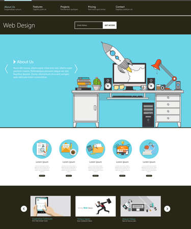Set of effective website template designs. Modern flat design vector illustration concept of website design for website and mobile website development. Easy to edit and customize.のイラスト素材